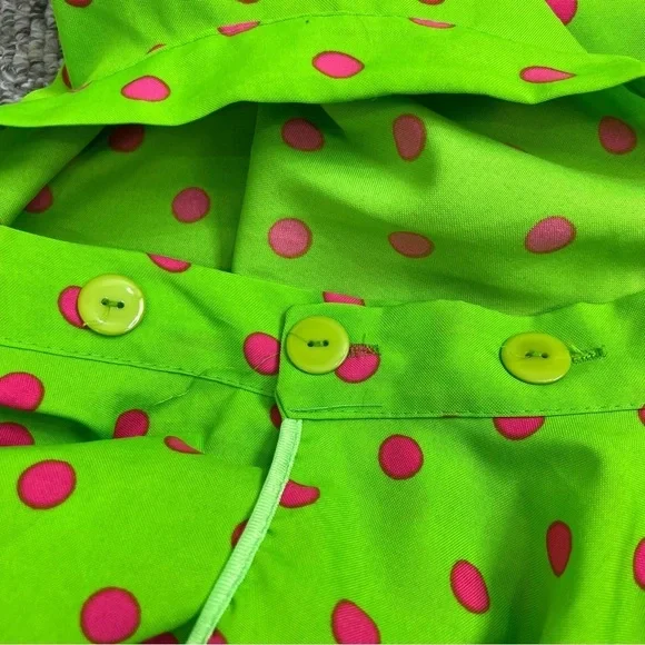 Green pink polkadot retro 50s 60s poodle skirt rock n roll Halloween costume OS - Picture 8 of 11